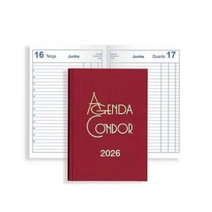 Agenda Escritório Condor A21 14x21 Diária Vermelho 2026