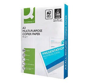Papel Fotocopia A3 Q-Connect Economy 80Grs c/500Fls